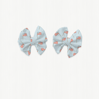 USA Ribbed Piggy Bows (Set of 2)