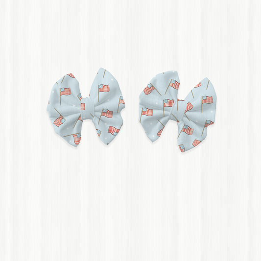 USA Ribbed Piggy Bows (Set of 2)