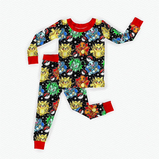 Catch 'Em All Bamboo Long Sleeve Two Piece Pajama Set