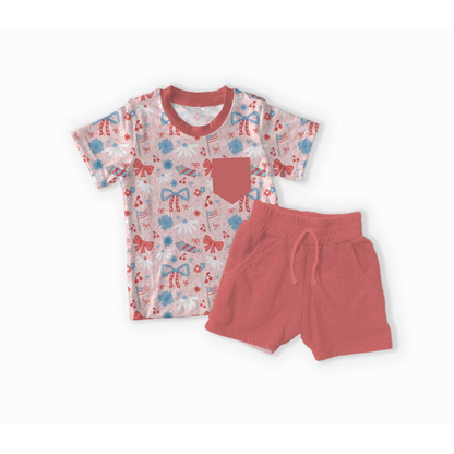America The BOW-tiful Bamboo Pocket Tee & Shorts Set
