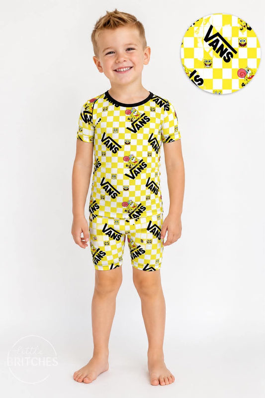 Squarepants Skatepark Bamboo Short Sleeve & Shorts Two Piece Pajama Set