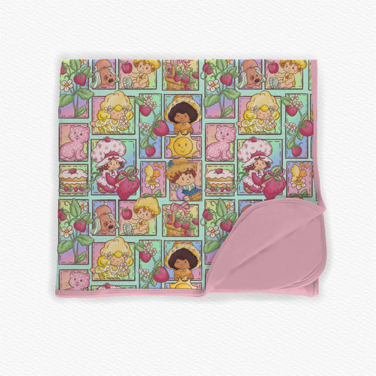 Strawberry Patchwork Bamboo Blanket