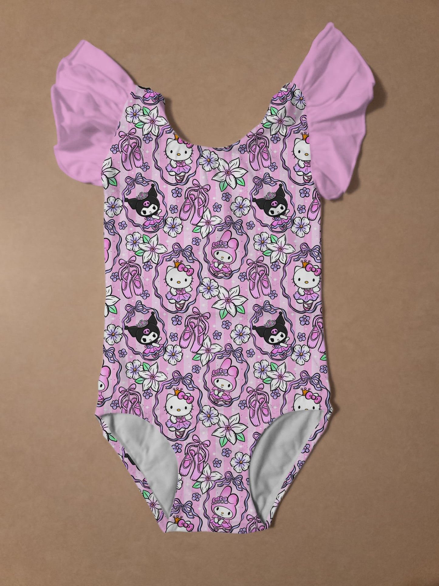Hello Ballerina Bamboo Flutter Sleeve Leotard