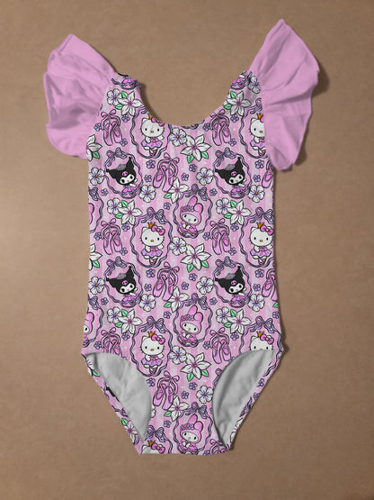 Hello Ballerina Bamboo Flutter Sleeve Leotard