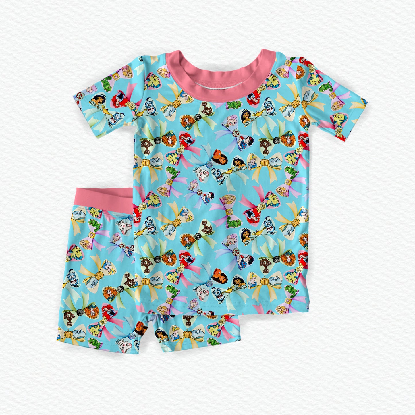 Walt's Bowtique Bamboo Short Sleeve & Shorts Two Piece Pajama Set