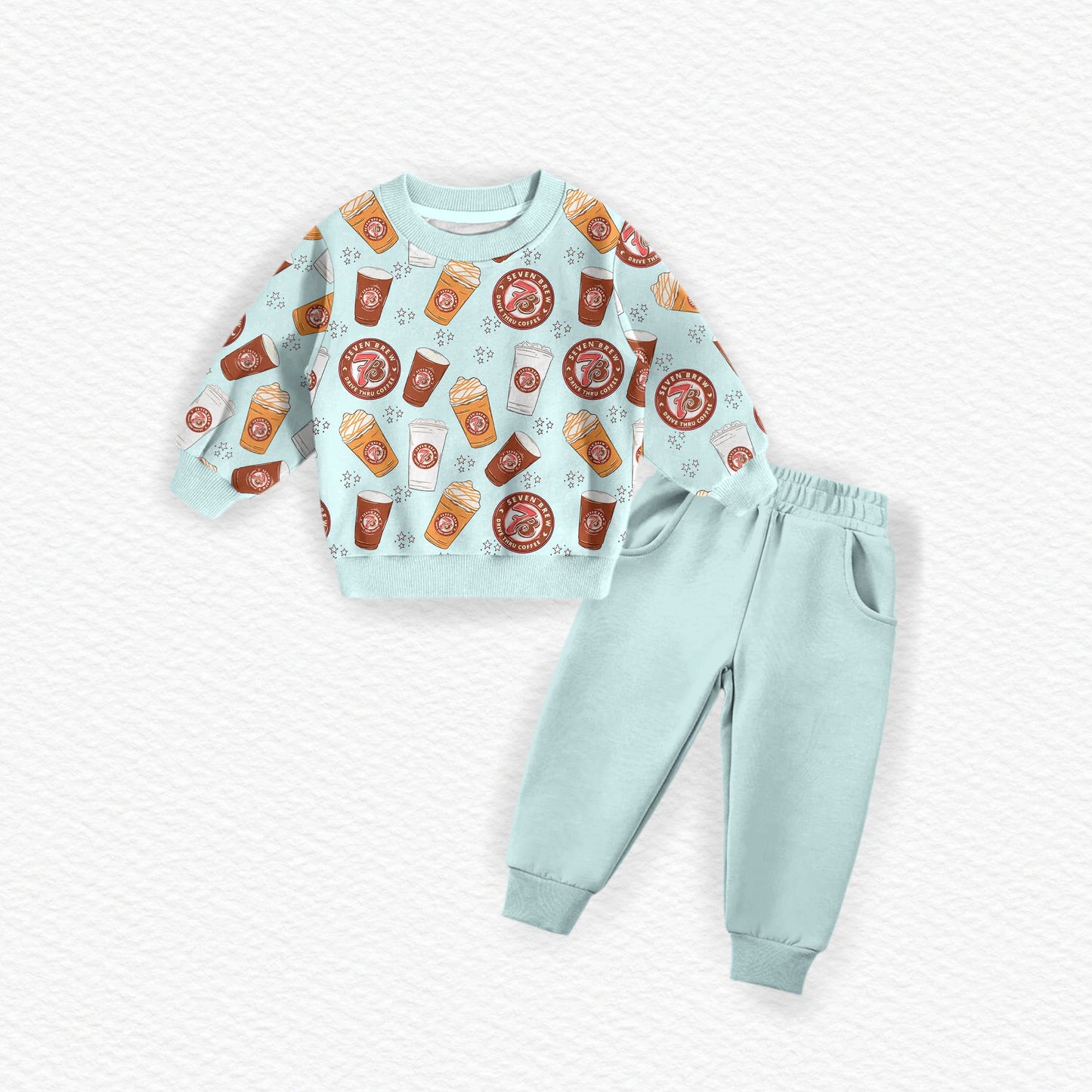 7 Coffee Youth French Terry Bamboo Crewneck & Joggers