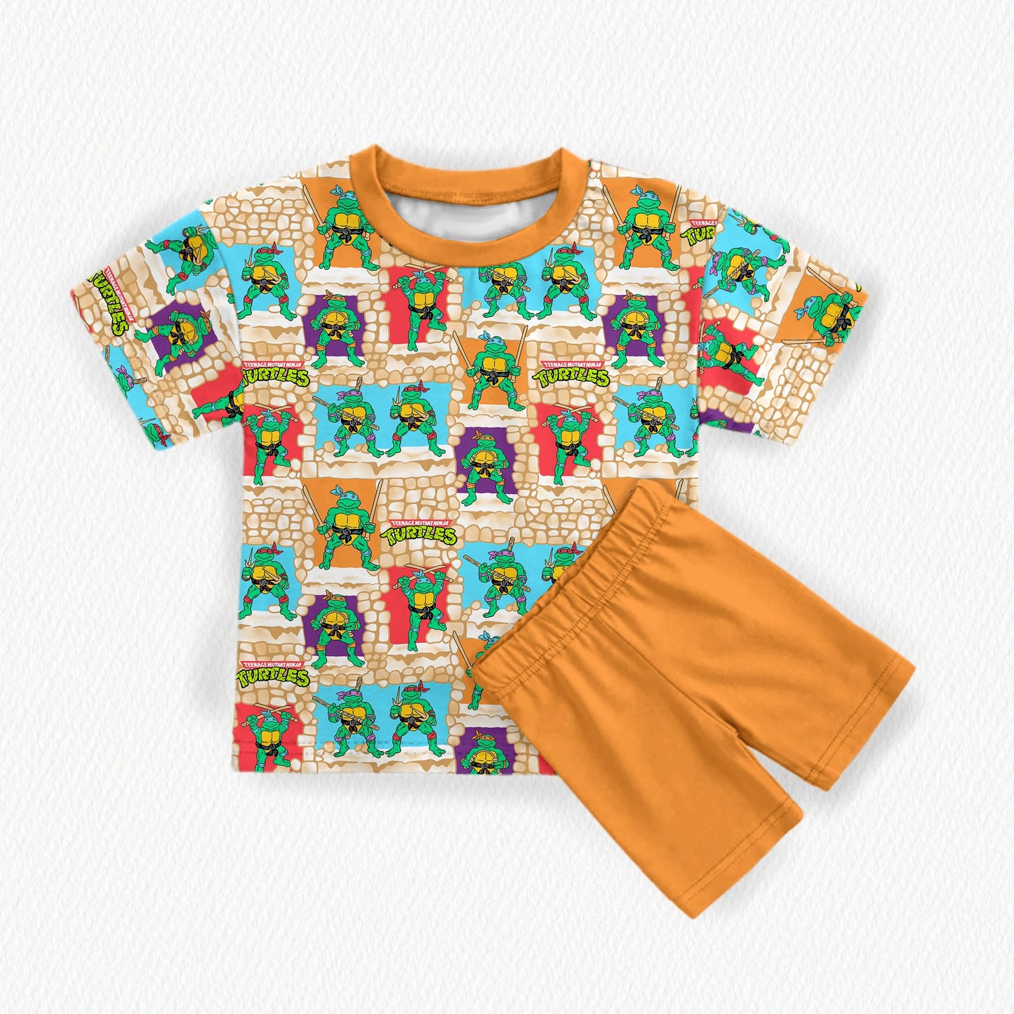 Ninja Turtles Bamboo Adult Oversized Pocket Tee & Biker Shorts (with pockets) Set