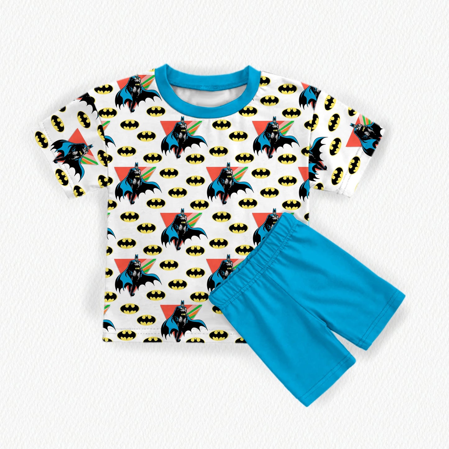 Batman Bamboo Adult Oversized Pocket Tee & Biker Shorts (with pockets) Set