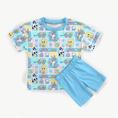 Looney Tunes Bamboo Adult Oversized Pocket Tee & Biker Shorts (with pockets) Set