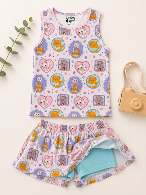Feline Fancy Bamboo Tank & Skort Set
