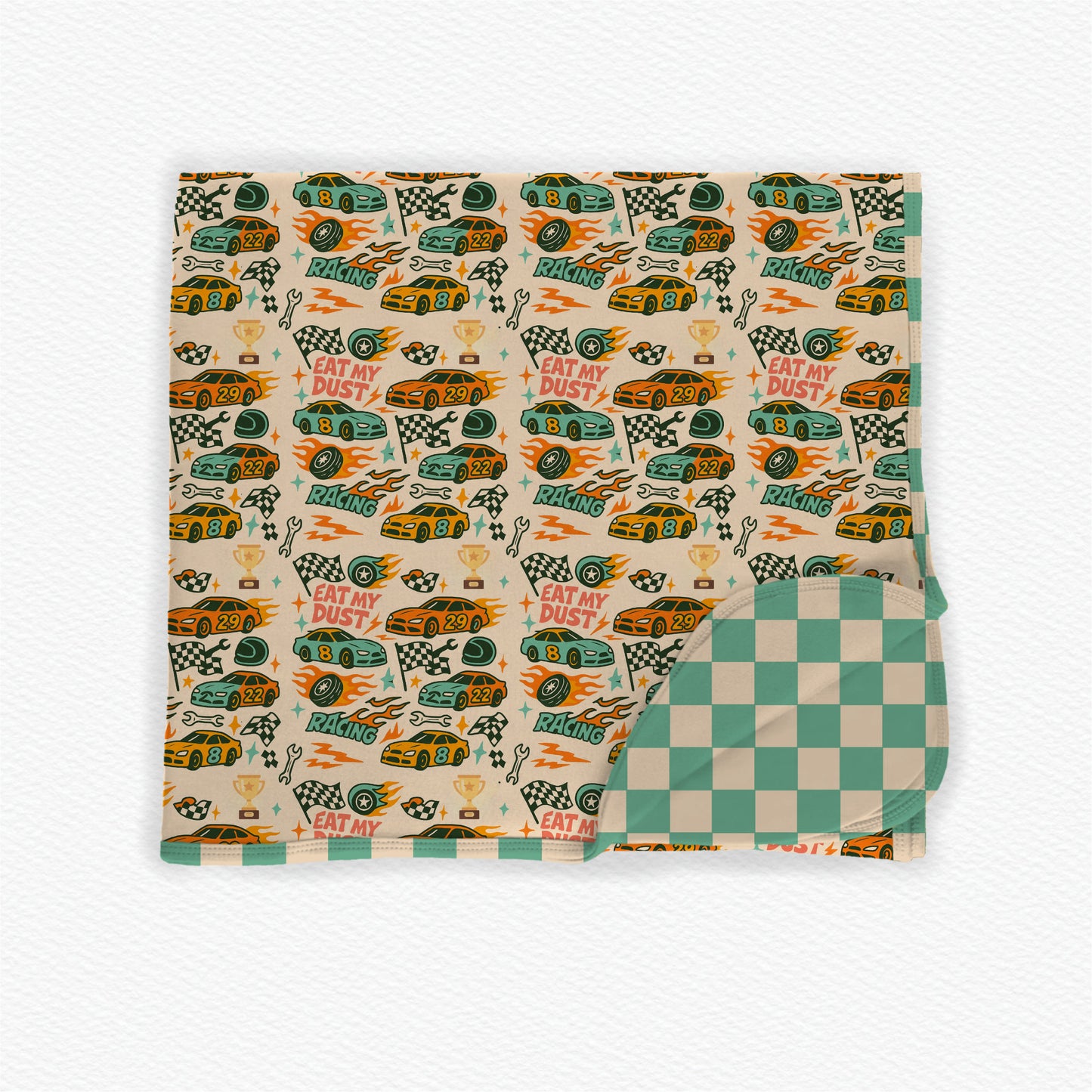 Race Time With Dad Double Layered Bamboo Blanket