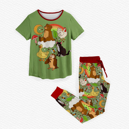 Little Bear Bamboo Women's Short Sleeve & Jogger Pants Pajama Set