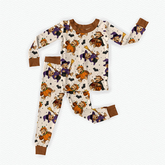 Monkey-Ween Bamboo Long Sleeve Two Piece Pajama Set