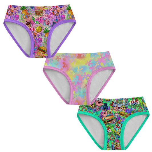Jelly Fishing! 3 Pack Bamboo Girl's Brief Underwear