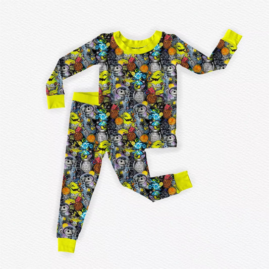 Neon Nightmare Bamboo Long Sleeve Two Piece Pajama Set
