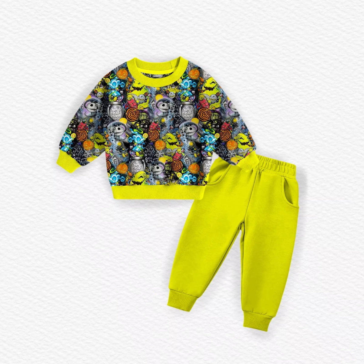 Neon Nightmare Bamboo French Terry Crewneck & Joggers Set