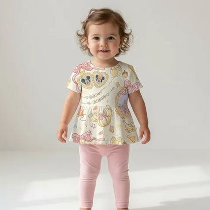 Fall Ever After Bamboo Short Sleeve Peplum & Leggings Set