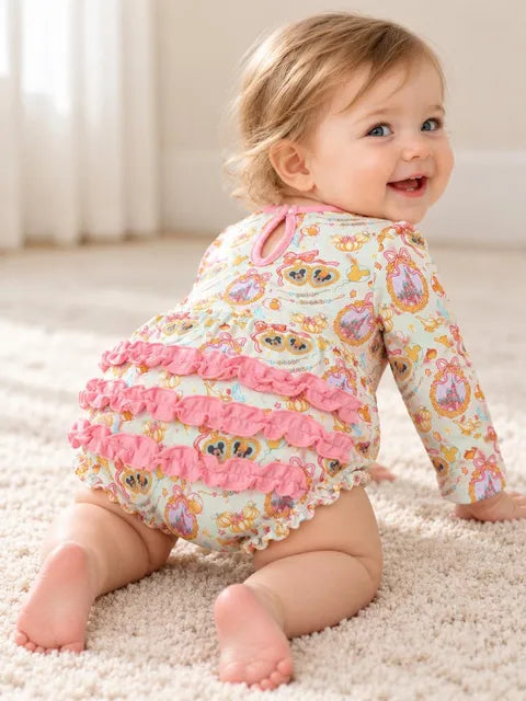 Fall Ever After Bamboo Long Sleeve Ruffle Bubble Romper