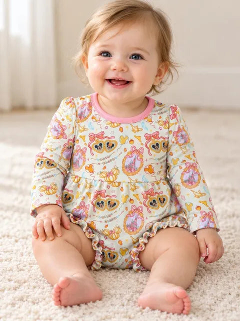 Fall Ever After Bamboo Long Sleeve Ruffle Bubble Romper