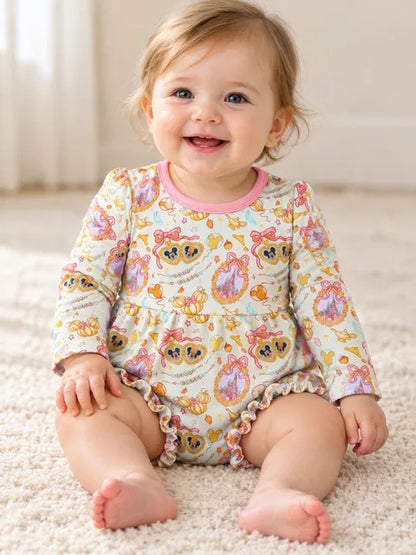Fall Ever After Bamboo Long Sleeve Ruffle Bubble Romper