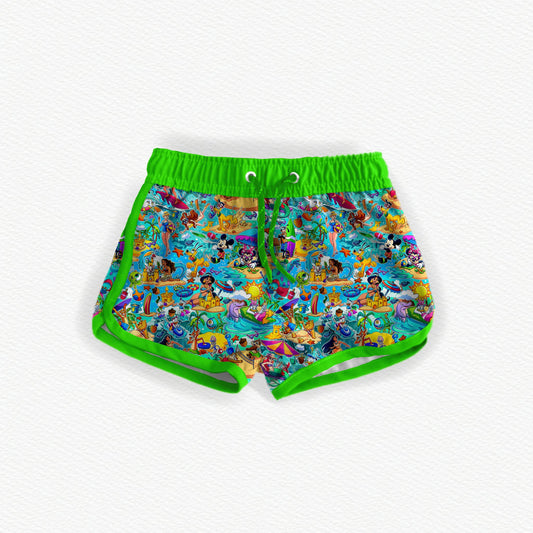 Fun In The Sun Safe Swim Trunks - NEON GREEN (Highest visibility in lakes & dark water)
