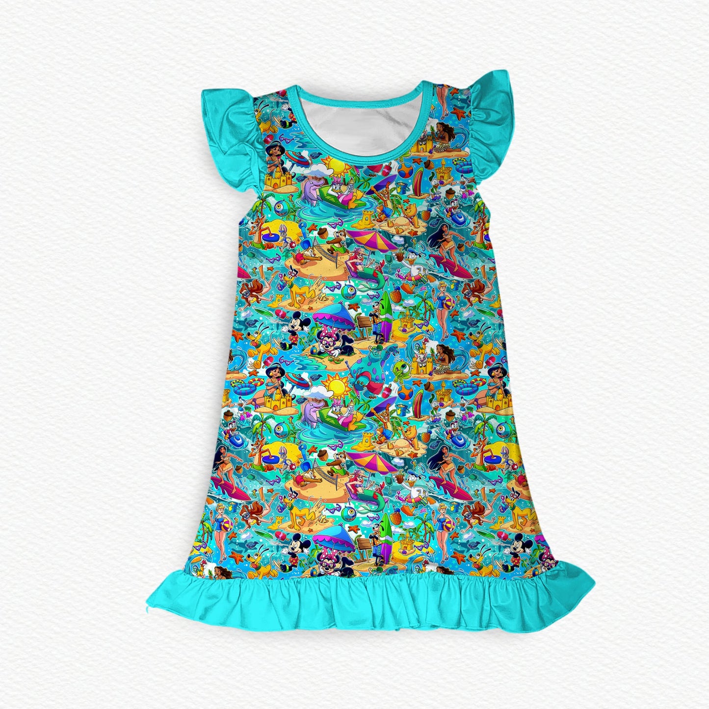 Fun In The Sun Flutter Sleeve Bamboo Short Sleeve Nightgown