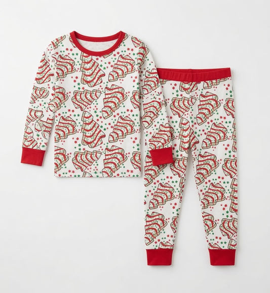 Christmas Cakes Bamboo Long Sleeve Two Piece Pajama Set