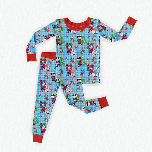 Festive Fright Christmas Bamboo Long Sleeve Two Piece Pajama Set