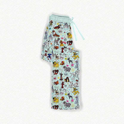 Blue Pups Bamboo Adult Straight Leg Style Pants