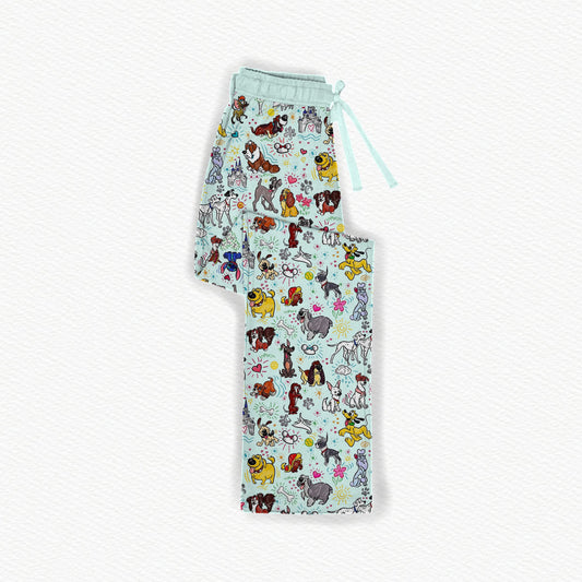Blue Pups Bamboo Adult Straight Leg Style Pants