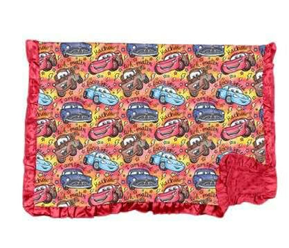 Git-R-Done Watercolor Bamboo Minky Dot Toddler Blanket With Ruffle