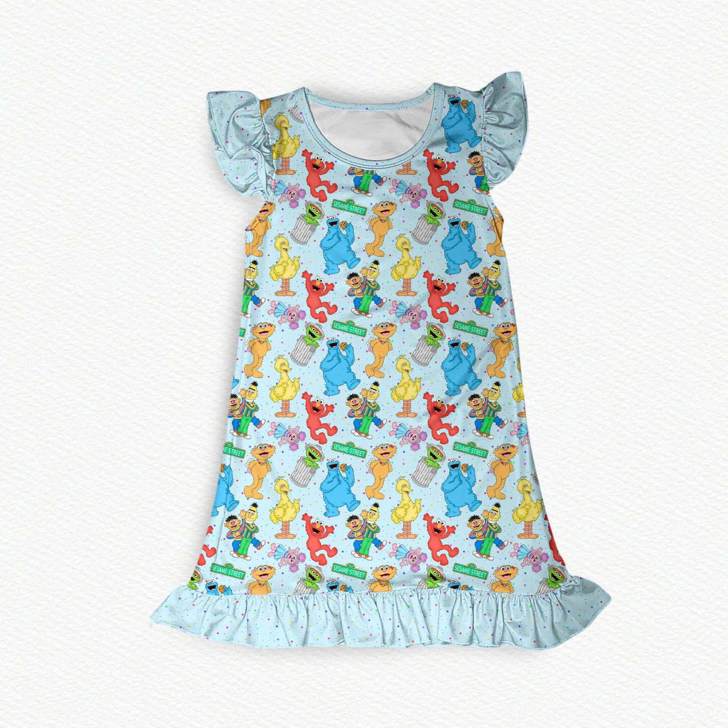 OG Sesame Street Flutter Sleeve Bamboo Short Sleeve Nightgown