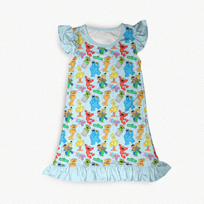 OG Sesame Street Flutter Sleeve Bamboo Short Sleeve Nightgown