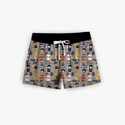"PIVOT!" Tiny People Women's Bamboo French Terry Shorts With Pockets
