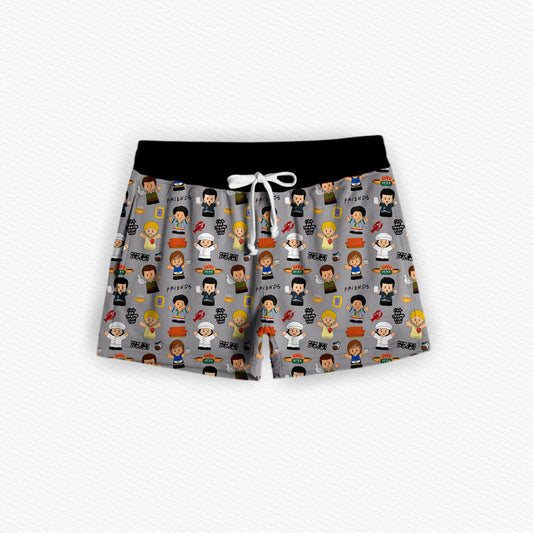 "PIVOT!" Tiny People Women's Bamboo French Terry Shorts With Pockets