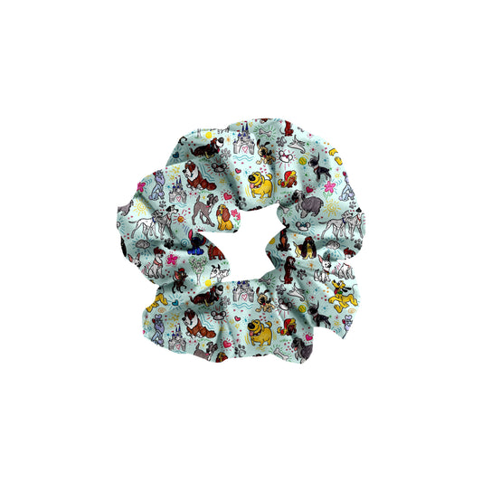 Blue Pups Bamboo Scrunchie (color is darker than the clothing)