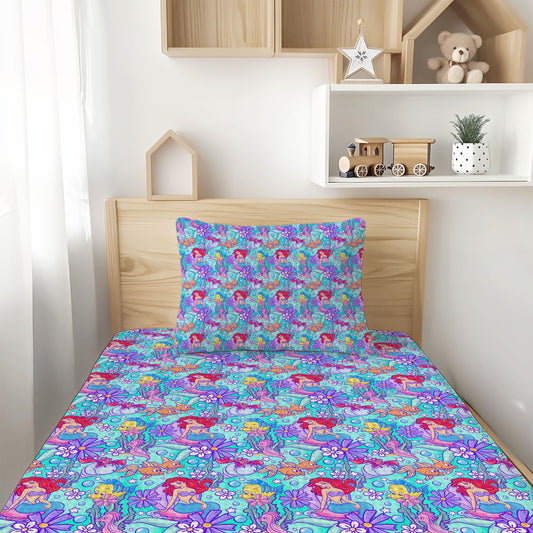 Part of Your World Watercolor Bamboo Twin Sheet & Pillowcase Set