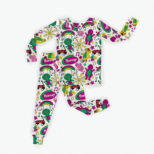 Barney Bamboo Long Sleeve Two Piece Pajama Set