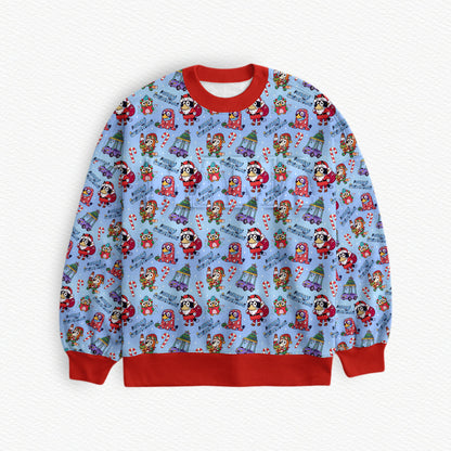 Verandah Santa Christmas Bamboo Terry Adult Crewneck