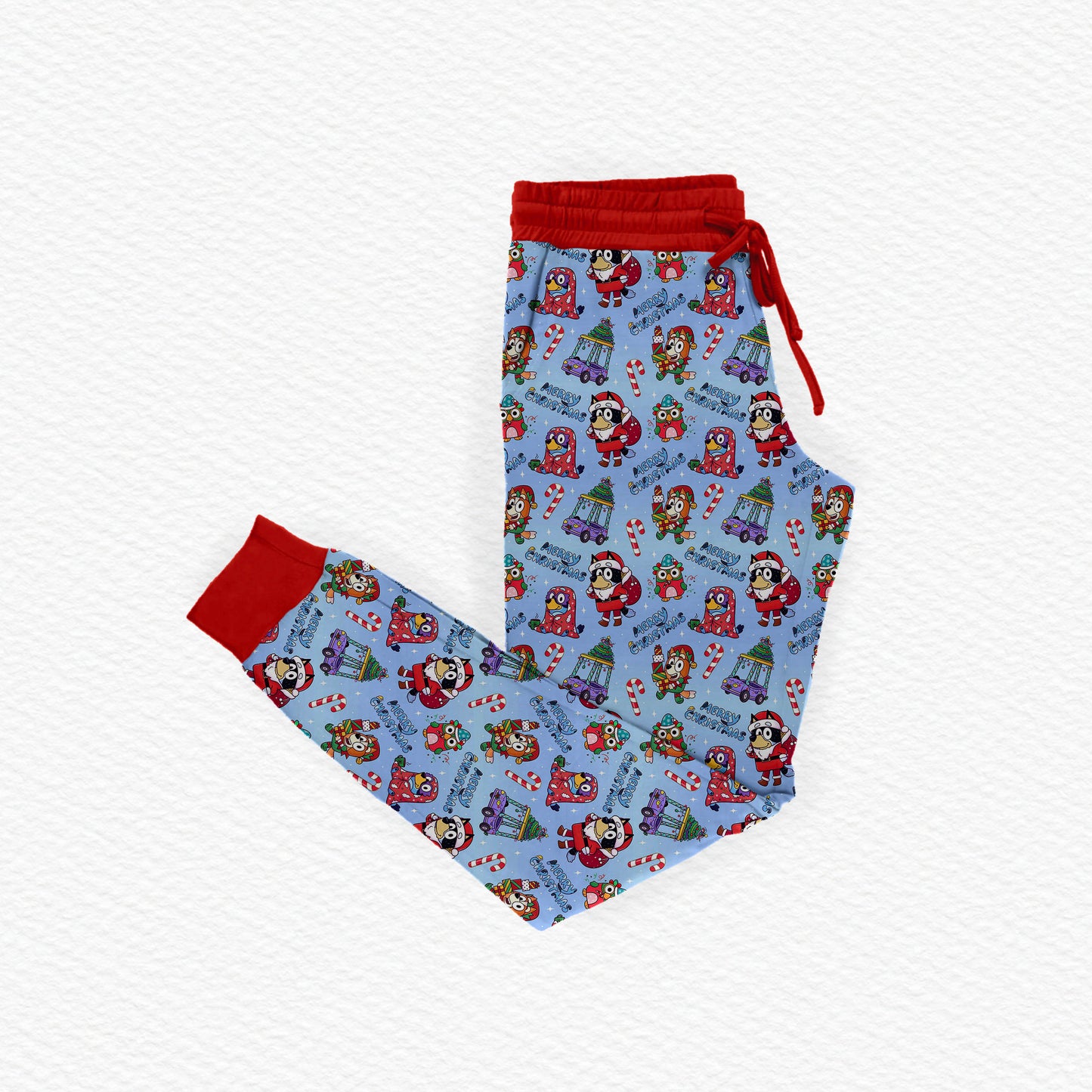 Verandah Santa Christmas Bamboo Jogger Style Pants