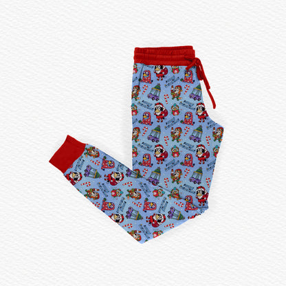 Verandah Santa Christmas Bamboo Jogger Style Pants