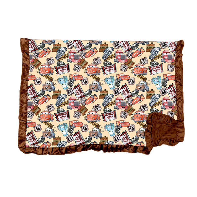 Route 66 Bamboo Minky Dot Toddler Blanket With Ruffle