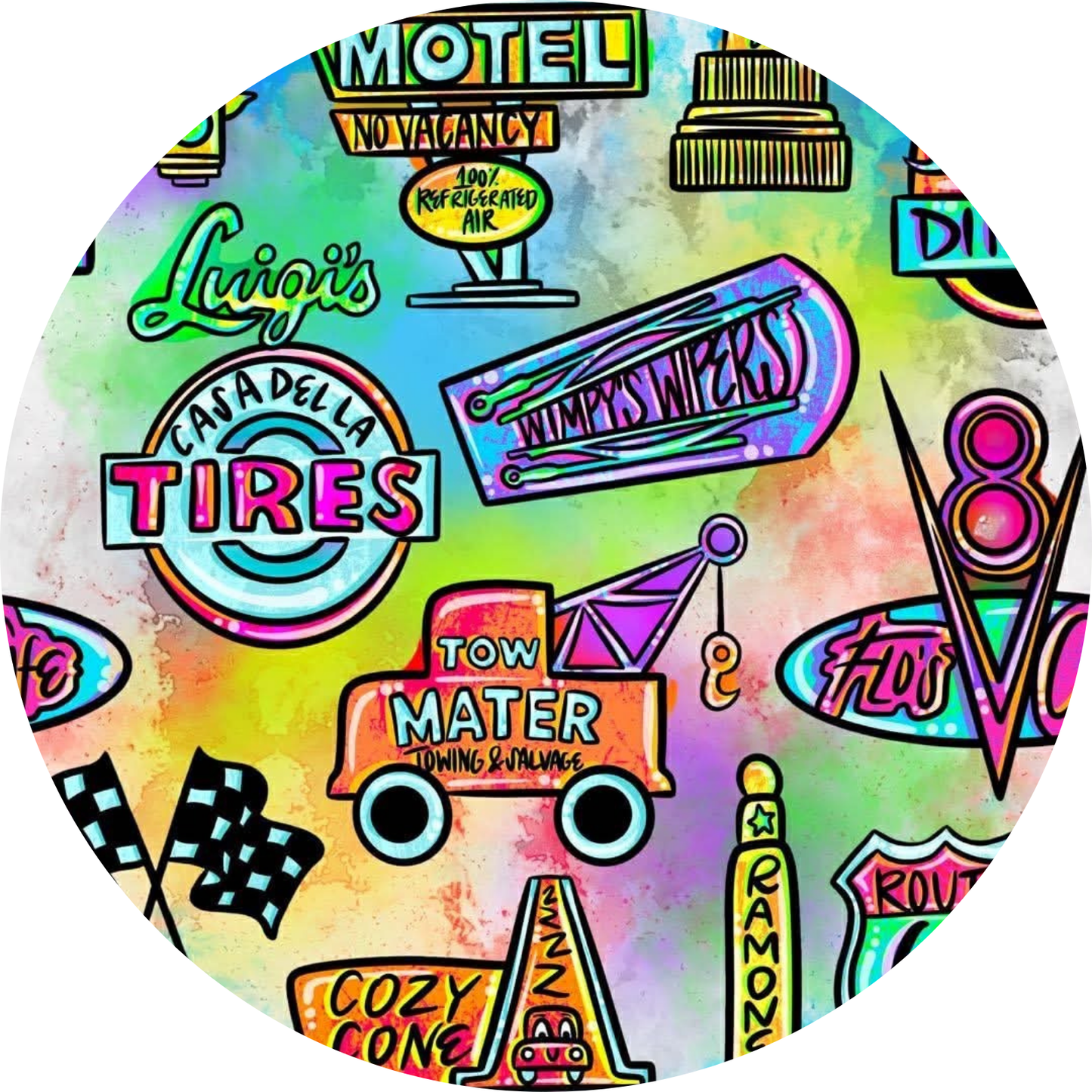 Route 66 Watercolor Bamboo Zippy Pajamas