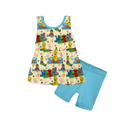 Alphabet Adventures Bamboo Tank Peplum & Shorts Set