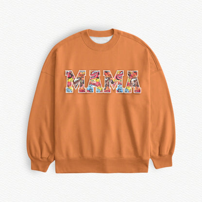 Git-R-Done Watercolor MAMA Embroidered French Terry Bamboo Adult Sweatshirt (Orange shade may slightly differ from other items within this collection)