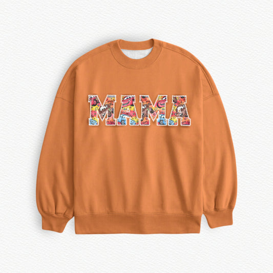 Git-R-Done Watercolor MAMA Embroidered French Terry Bamboo Adult Sweatshirt (Orange shade may slightly differ from other items within this collection)
