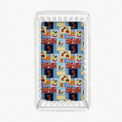 Curious George Patchwork Bamboo Crib Sheet (SHIPPING EARLY JUNE)