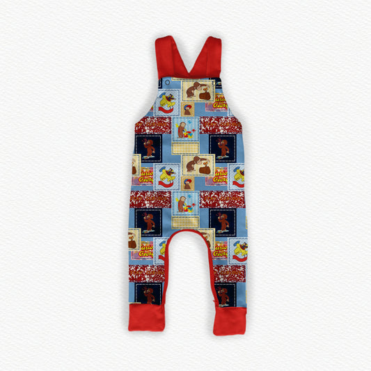 Curious George Patchwork Bamboo Overalls