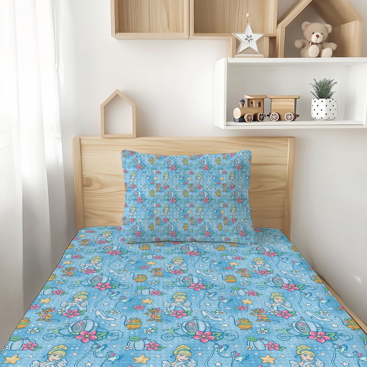 Glass Slipper Watercolor Bamboo Twin Sheet & Pillowcase Set