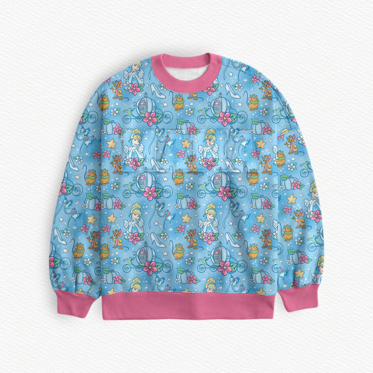 Glass Slipper Watercolor Bamboo Adult Crewneck